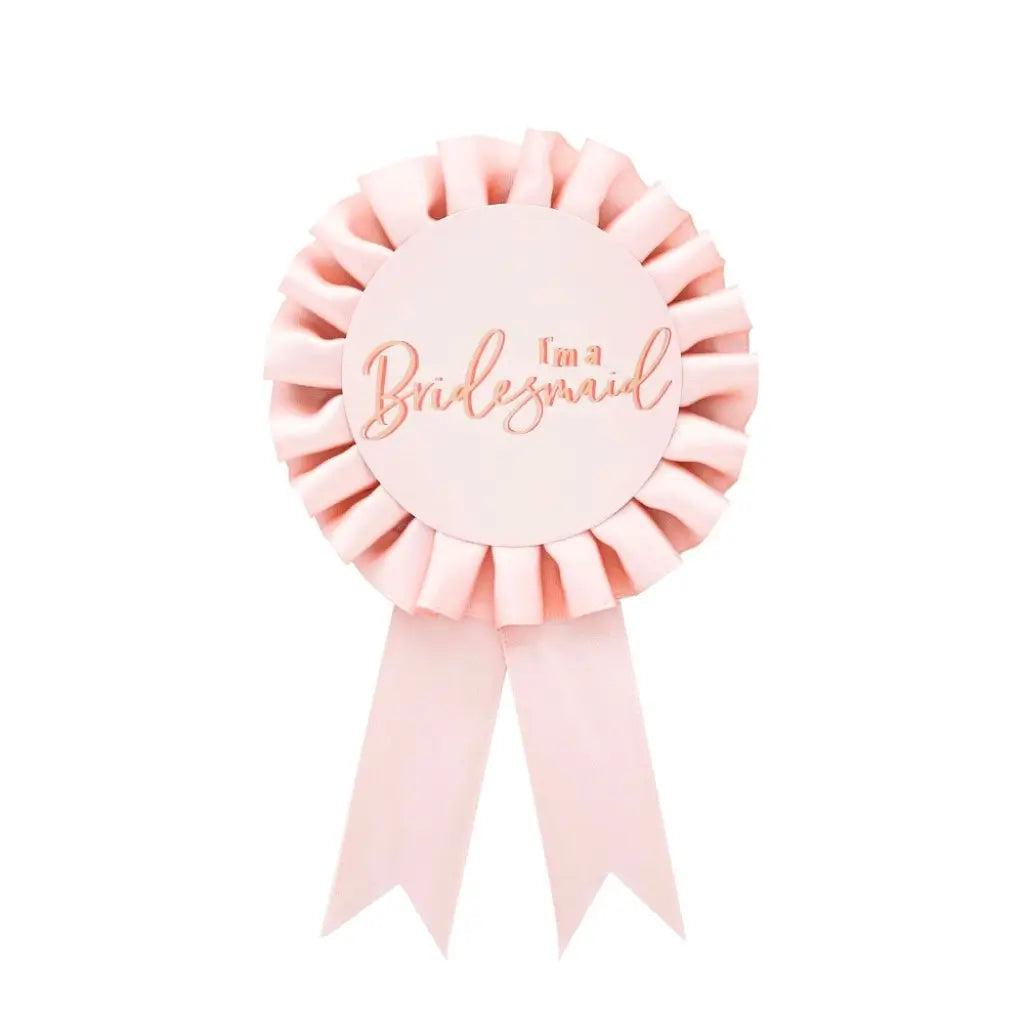 Blush Pink Bridesmaid Hen Party Badge