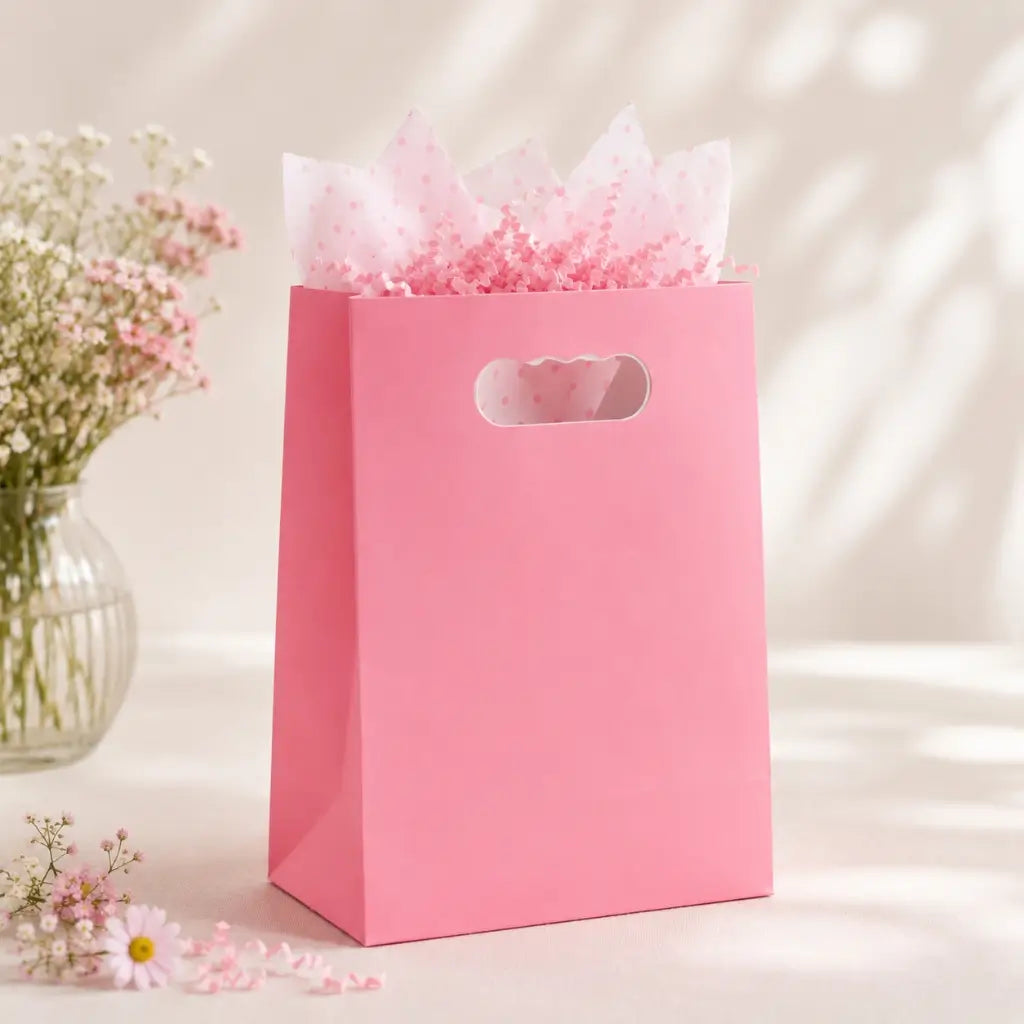 Bright pink goodie bags for girls' parties