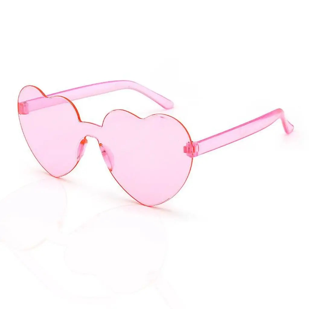 Transparent Pink Love Heart Party Sunglasses