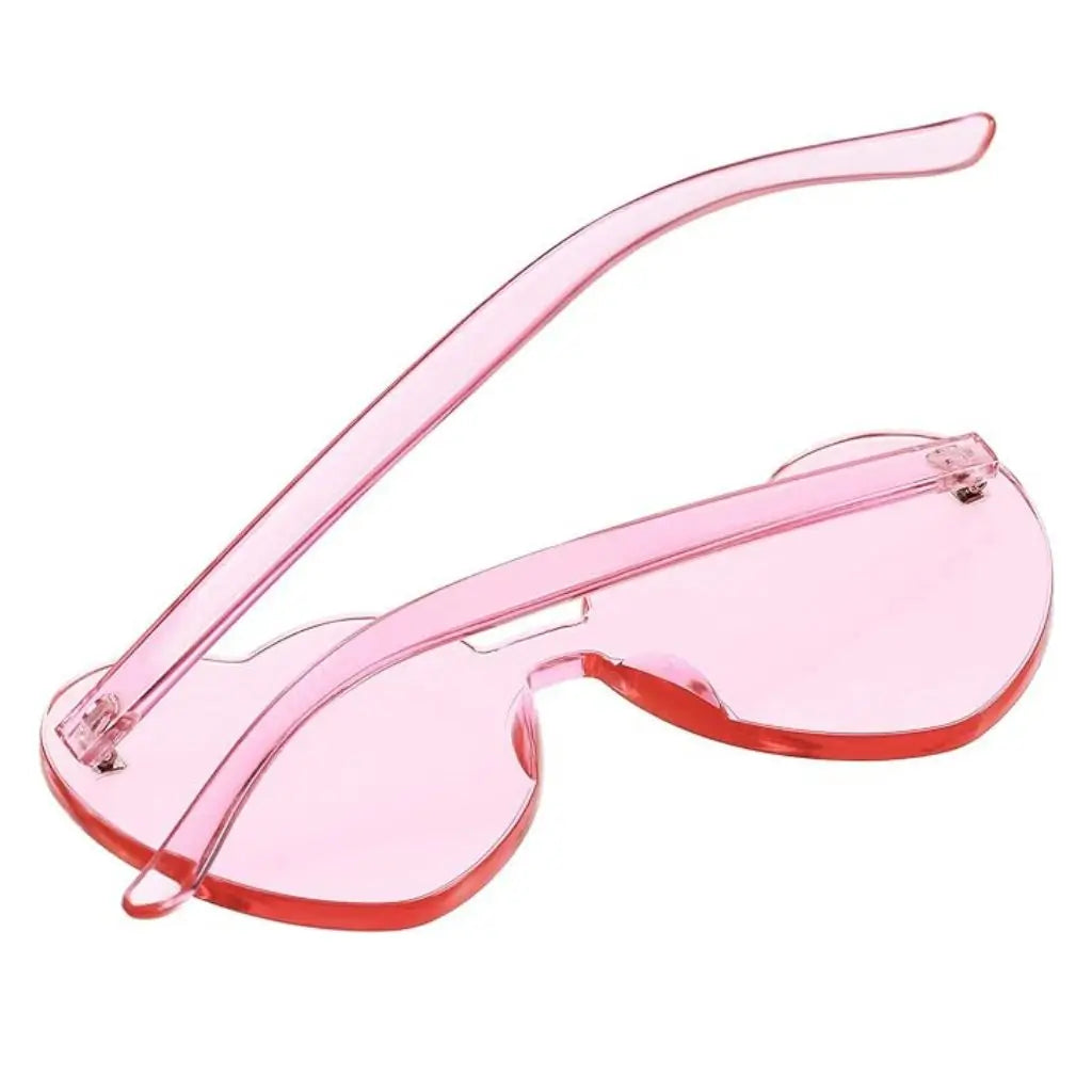 Transparent Pink Love Heart Party Sunglasses