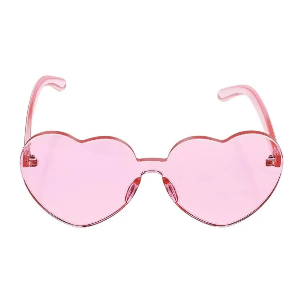 Transparent Pink Love Heart Party Sunglasses