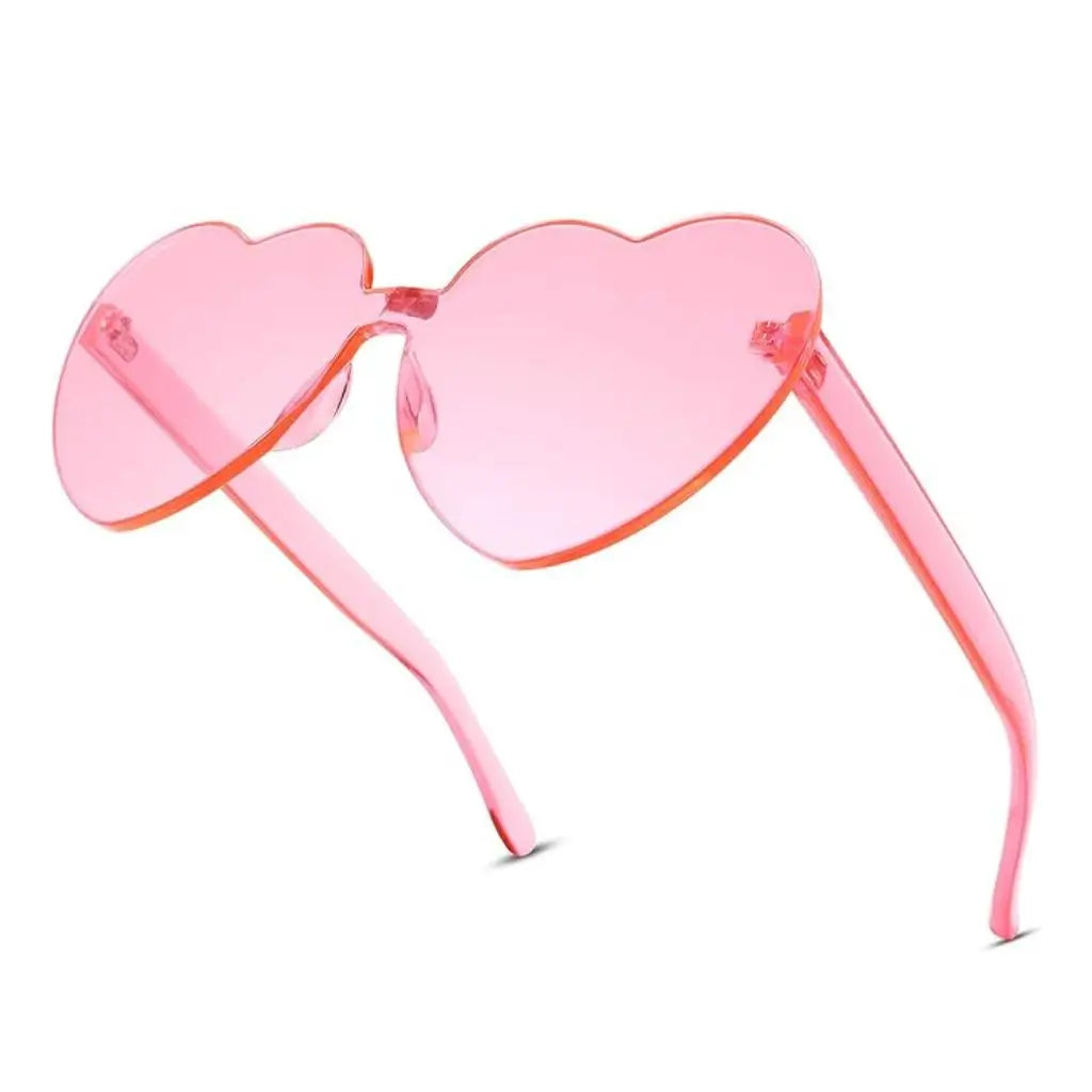 Transparent Pink Love Heart Party Sunglasses
