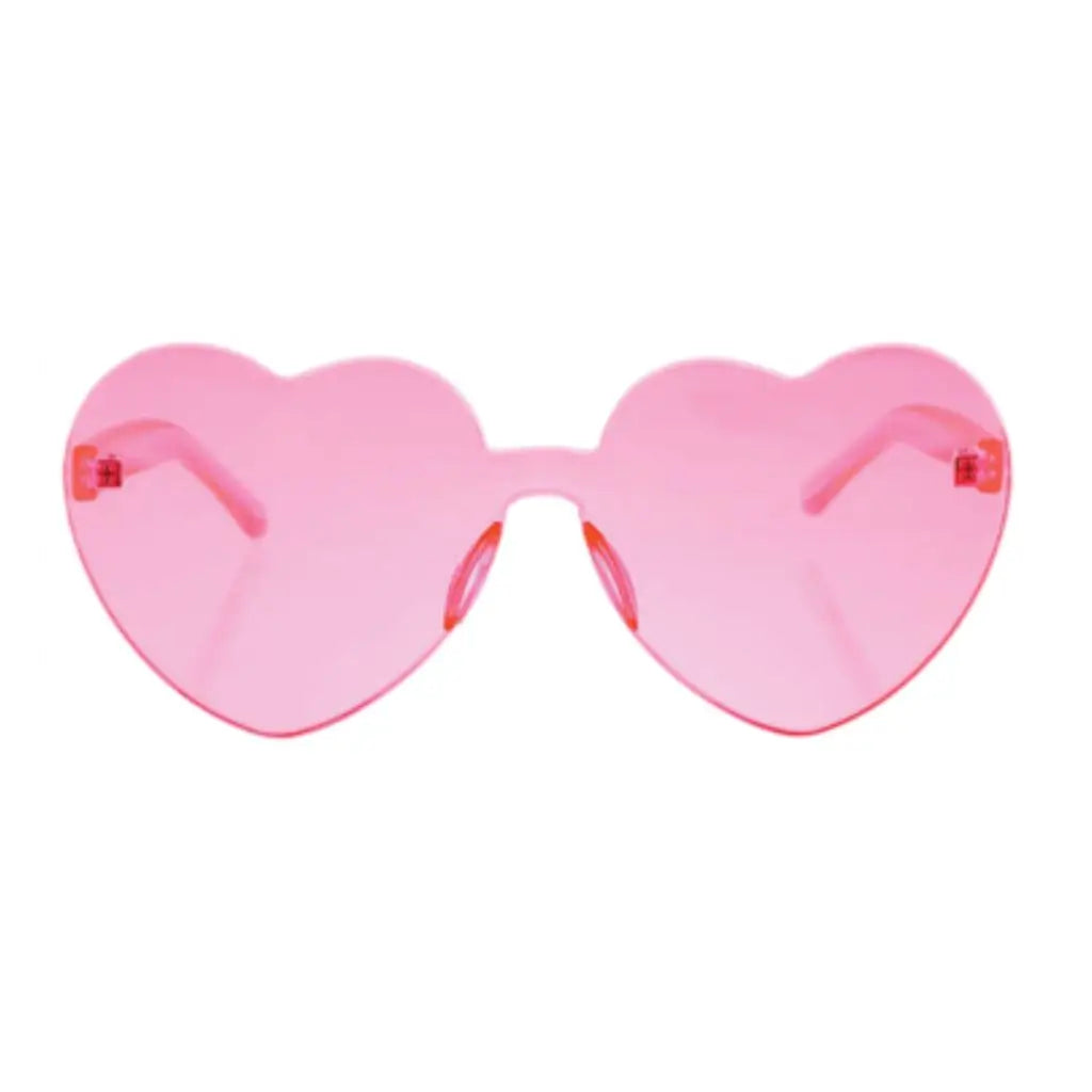 Transparent Pink Love Heart Party Sunglasses