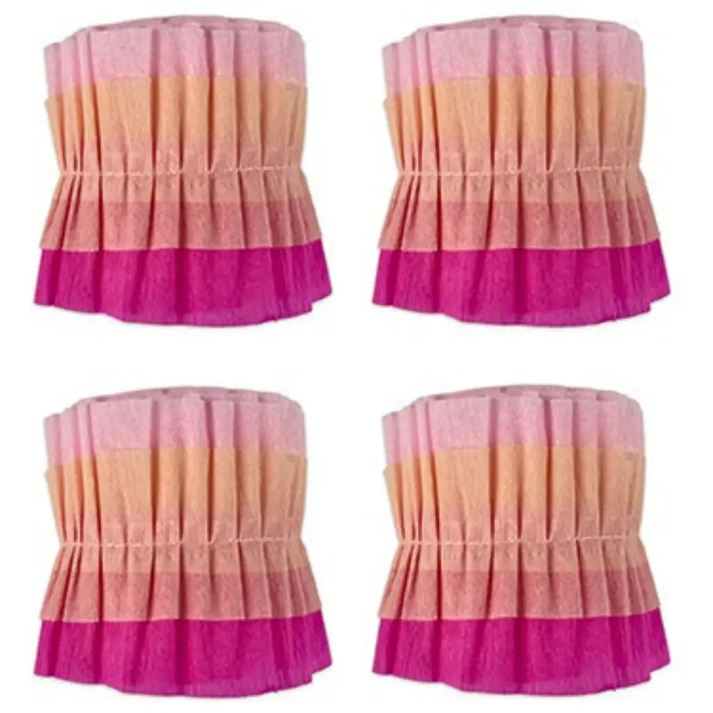 Pink Ombre Ruffled Paper Streamers 3m 4 Pack