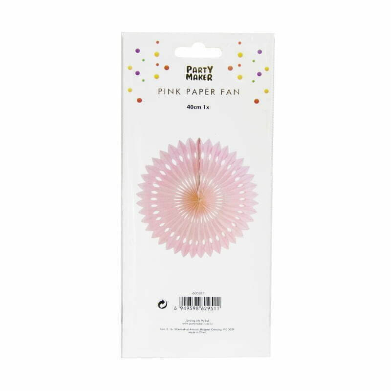 Light Pink Paper Decorative Party Fan 1 Pack