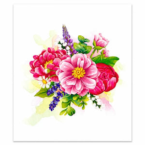 Rose and peony keepsake card cover