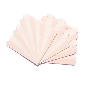 Baby Pink & White Candy Stripe Scallop Paper Napkins 16pk