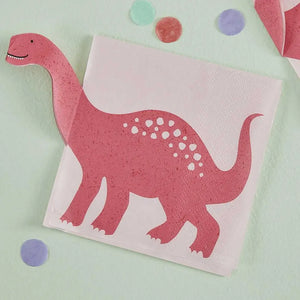 Pink Pop Out Dinosaur Paper Napkins 16pk