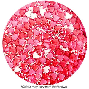 Sprink’d pink red white heart edible cake sprinkles mix