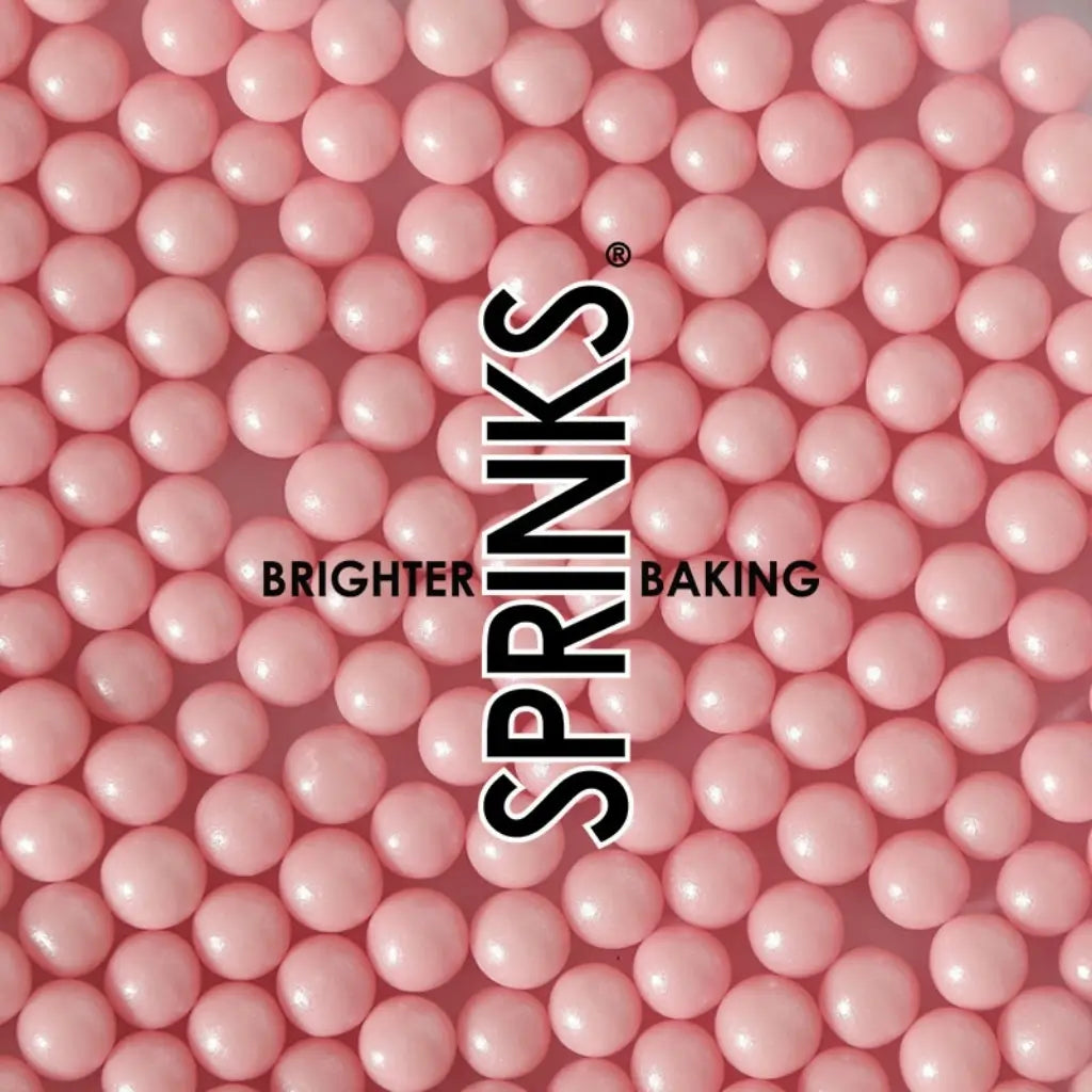 Pink edible sugar pearls 8mm for cupcakes and cakes