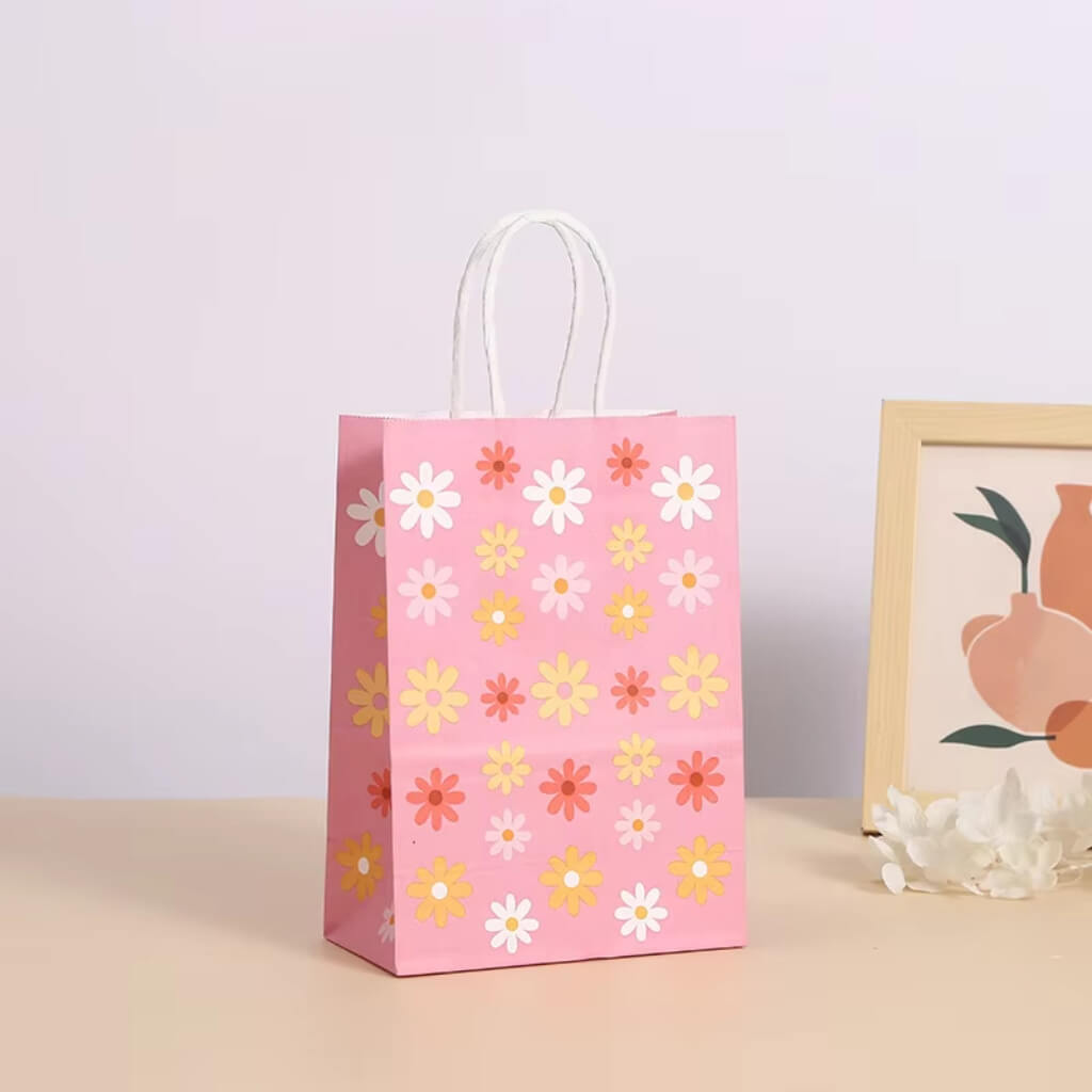 Pink Sweet Daisy Party Bags 5pk