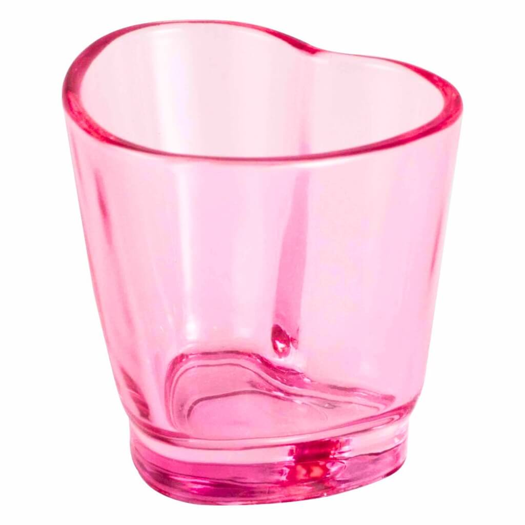 Pink Tinted Drunk in Love Heart Shaped Short Glasses 4pk