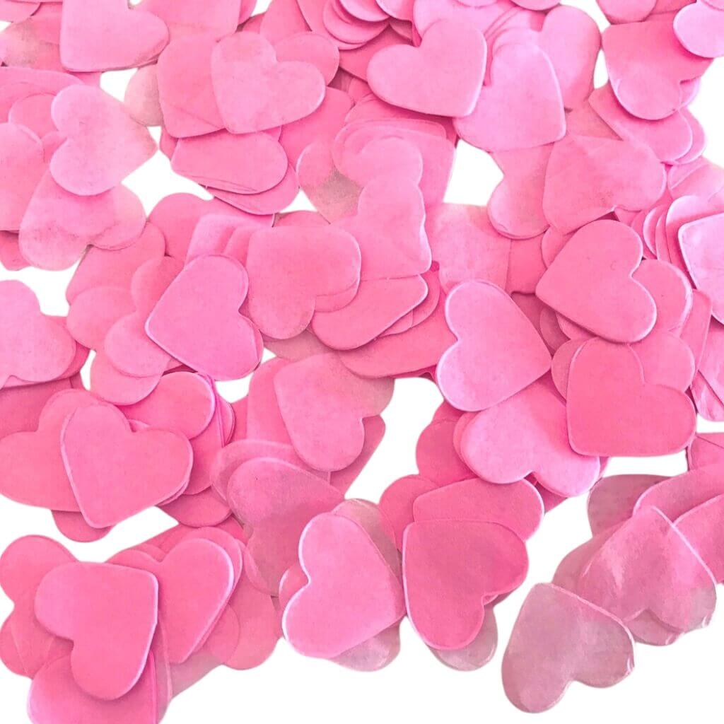 20g Heart Shaped Tissue Paper Confetti Table Scatters - Pink