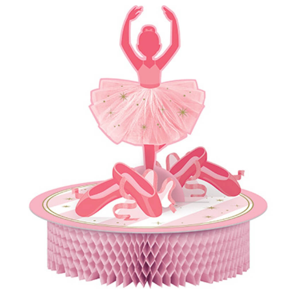 Pink Twinkle Toes Ballerina Honeycomb Centrepiece 30cm