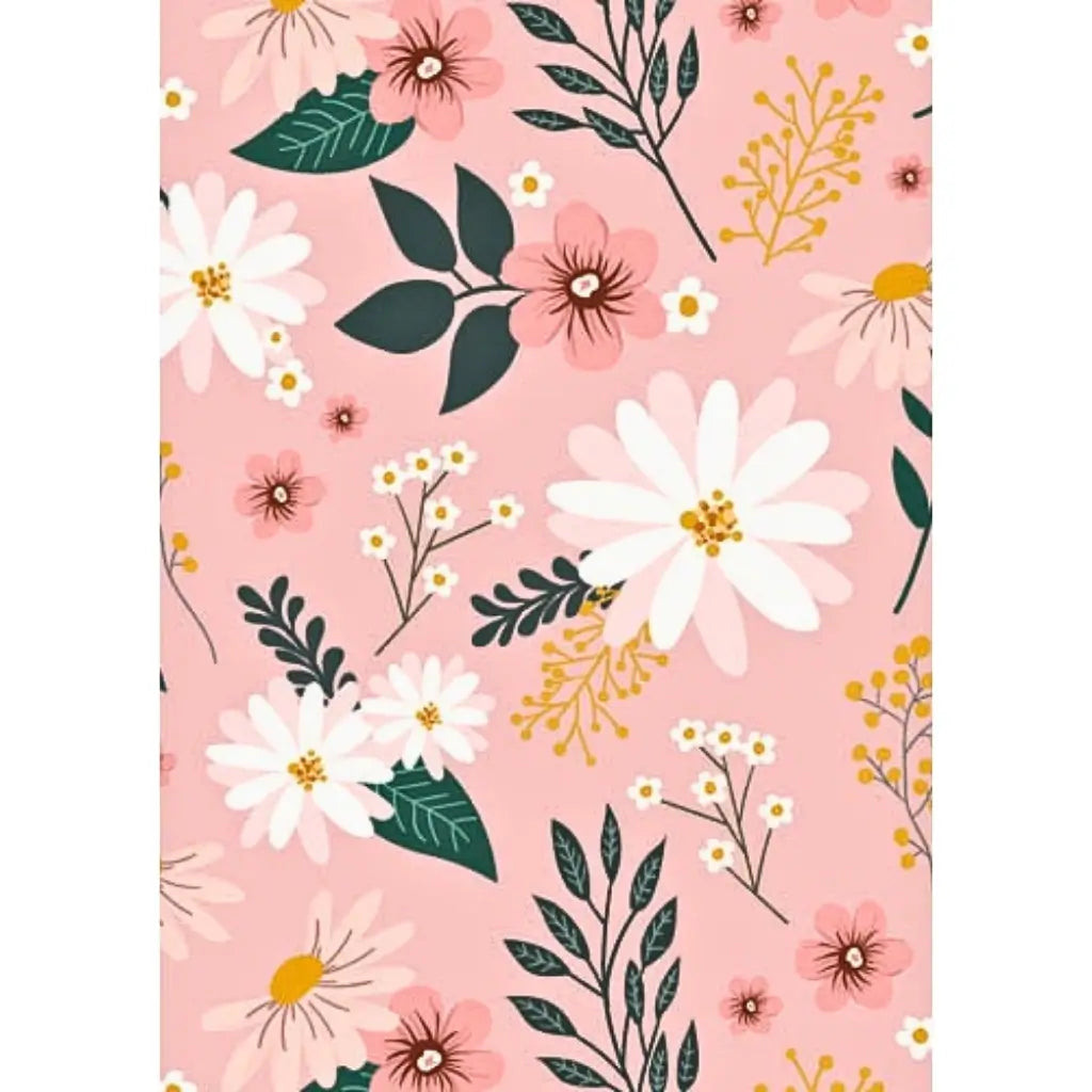 Pink wildflower wrapping paper floral design
