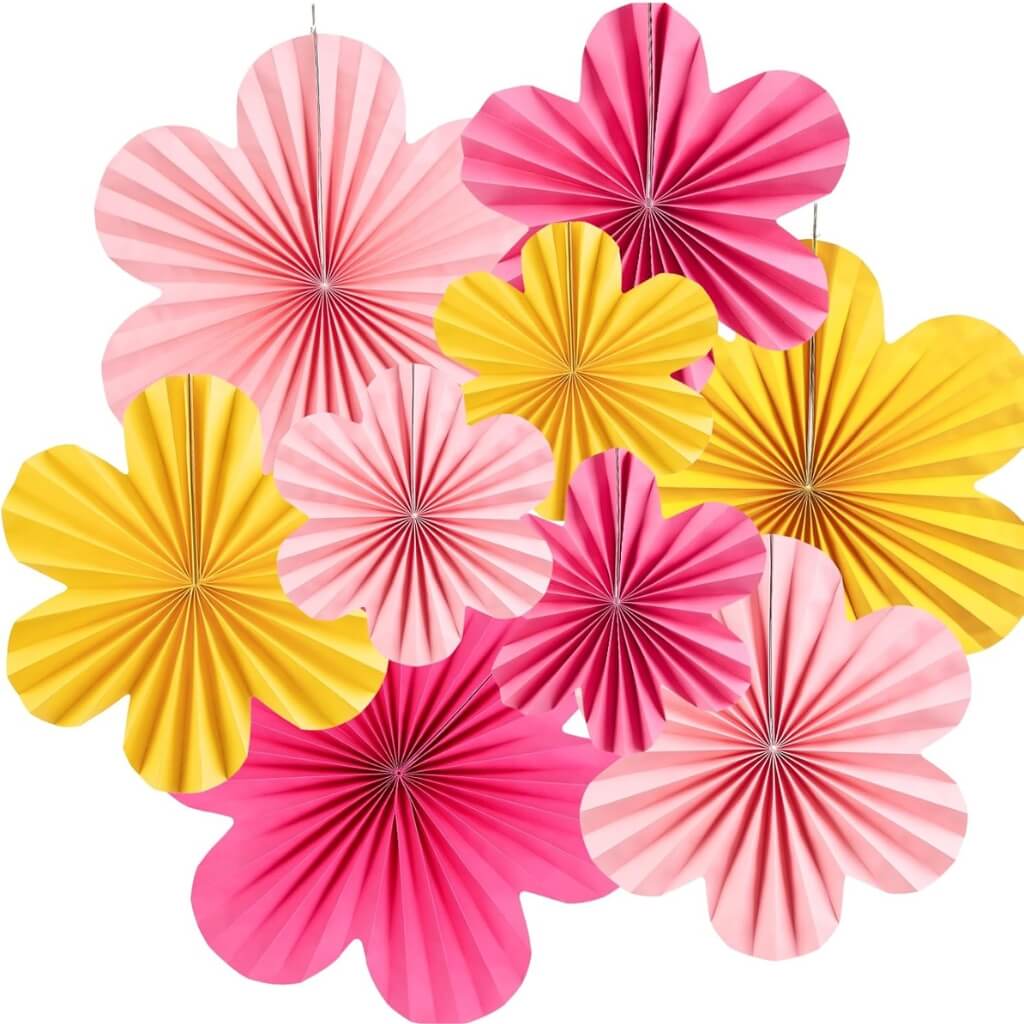 Pink & Yellow Cherry Blossom Flower Arrangements 9pk