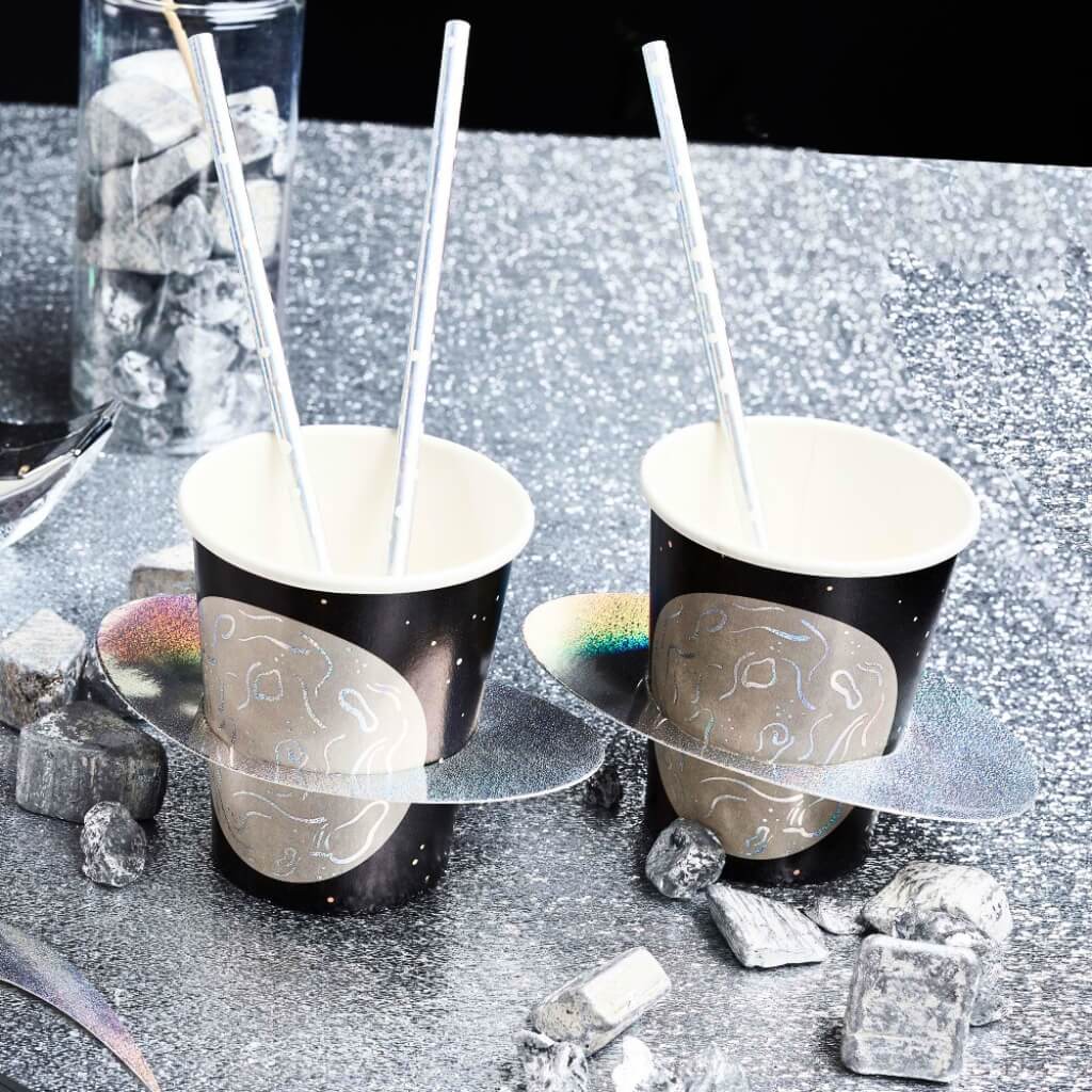 Blast off planet paper cups 250ml pack of 8