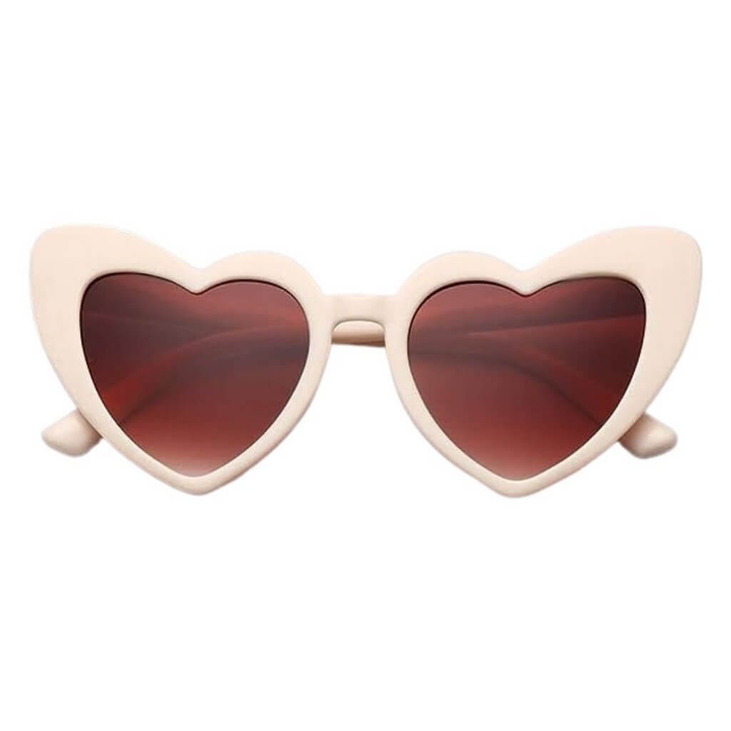 Beige Heart Shaped Cat Eye Party Sunglasses Party Supplies
