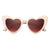 Beige Heart Shaped Cat Eye Plastic Sunglasses