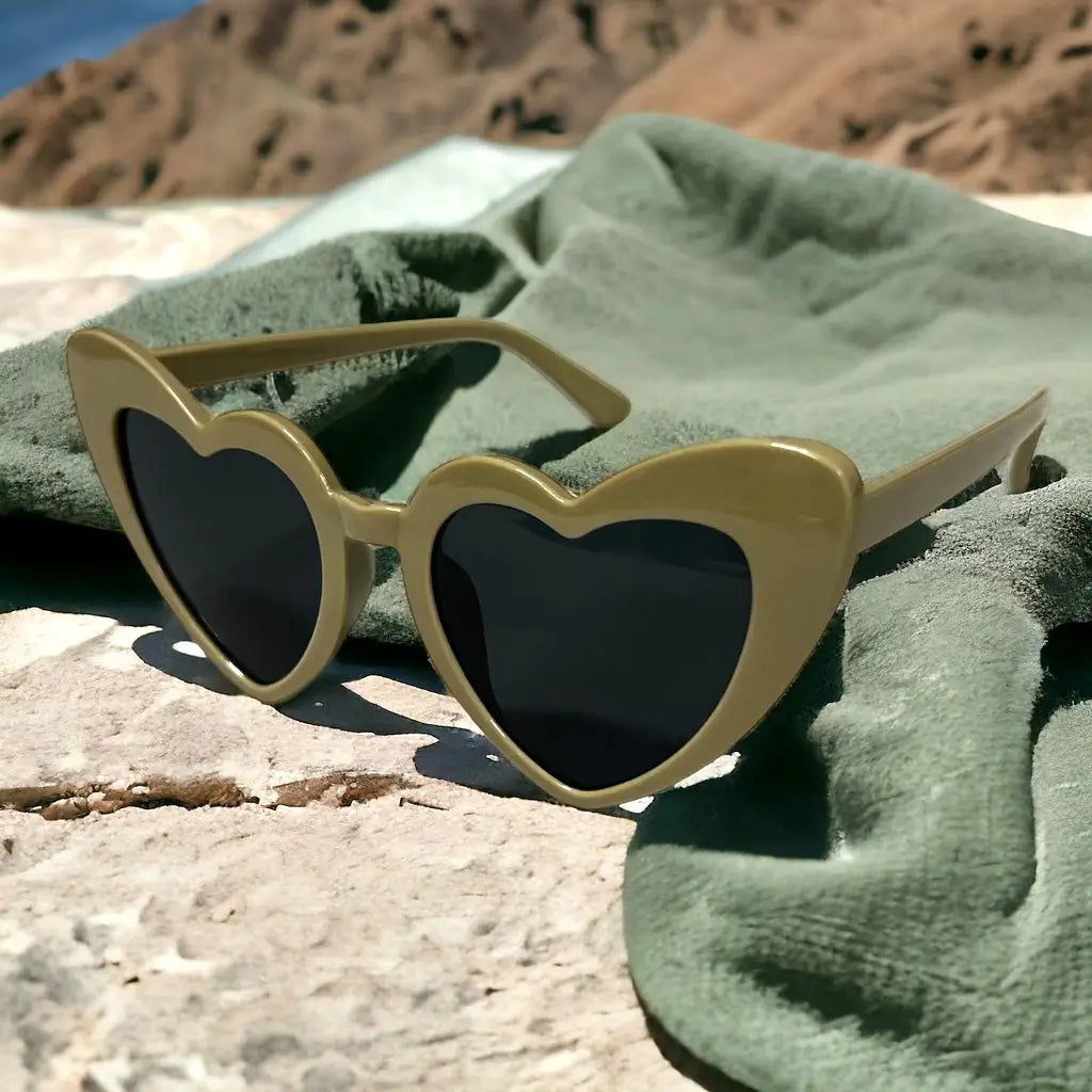 Gold cheap heart sunglasses