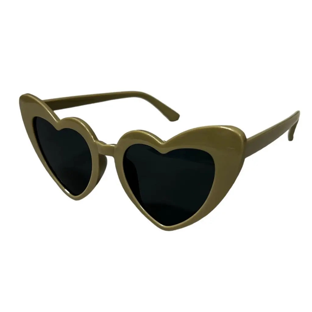 Coffee brown Heart Shaped Cat Eye Plastic Sunglasses