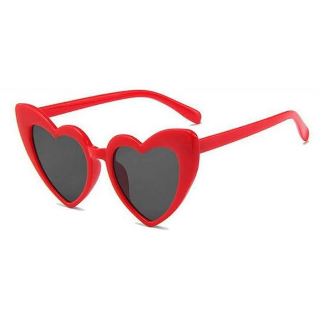 Red Heart Shaped Cat Eye Plastic Sunglasses