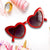 Red Heart Shaped Cat Eye Plastic Sunglasses