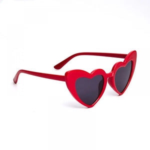 Red Heart Shaped Cat Eye Plastic Sunglasses