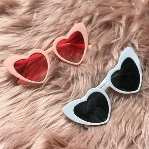 White Heart Shaped Cat Eye Women's Sunglasses