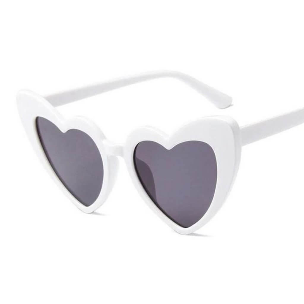 White Heart Shaped Cat Eye Women's Sunglasses