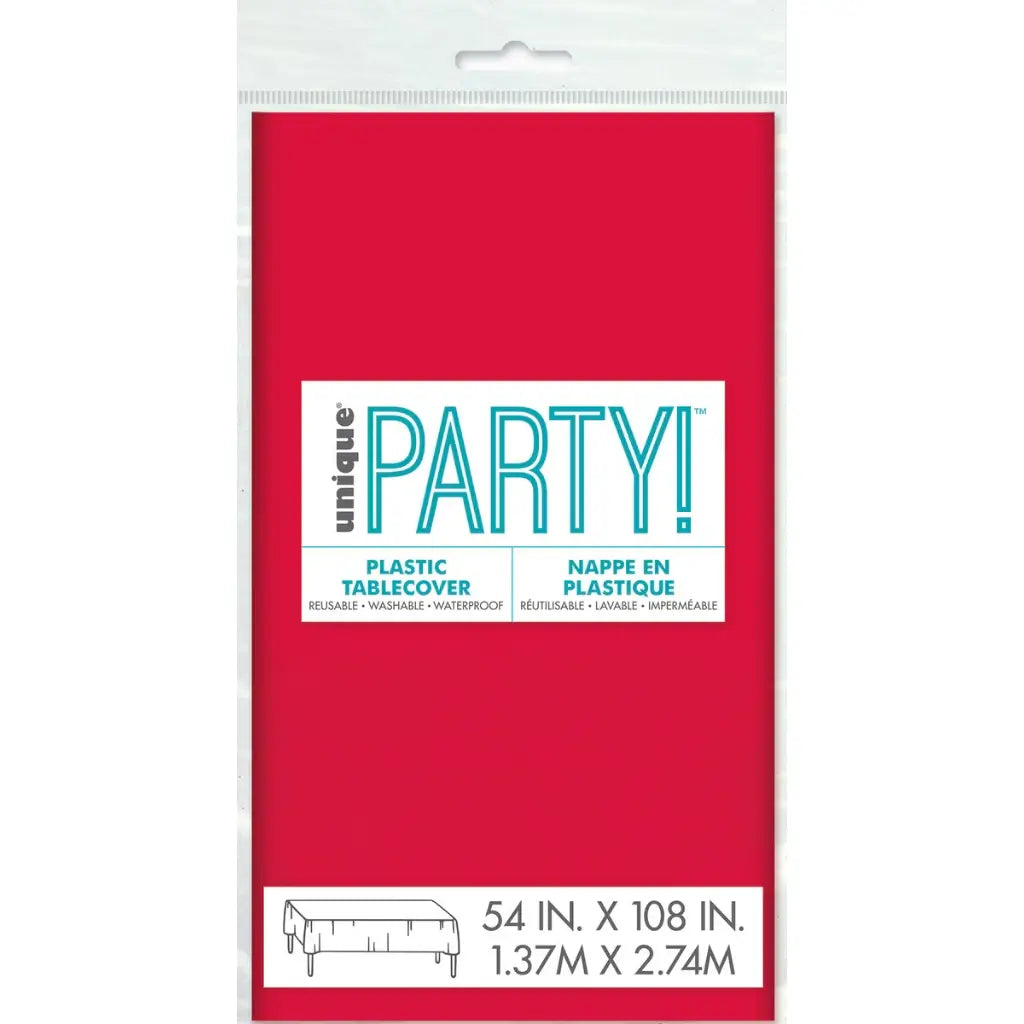 Plastic Rectangular Ruby&nbsp;Red Party Tablecover