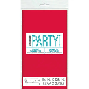 Plastic Rectangular Ruby&nbsp;Red Party Tablecover