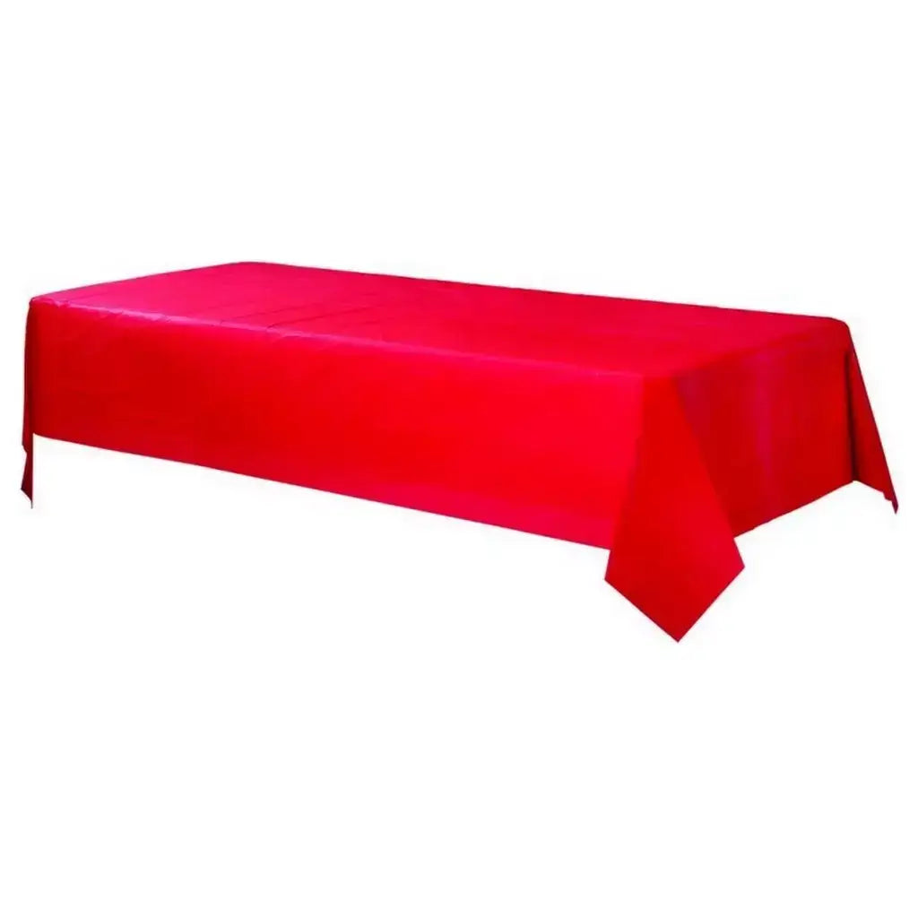 Plastic Rectangular Tablecover - Apple Red
