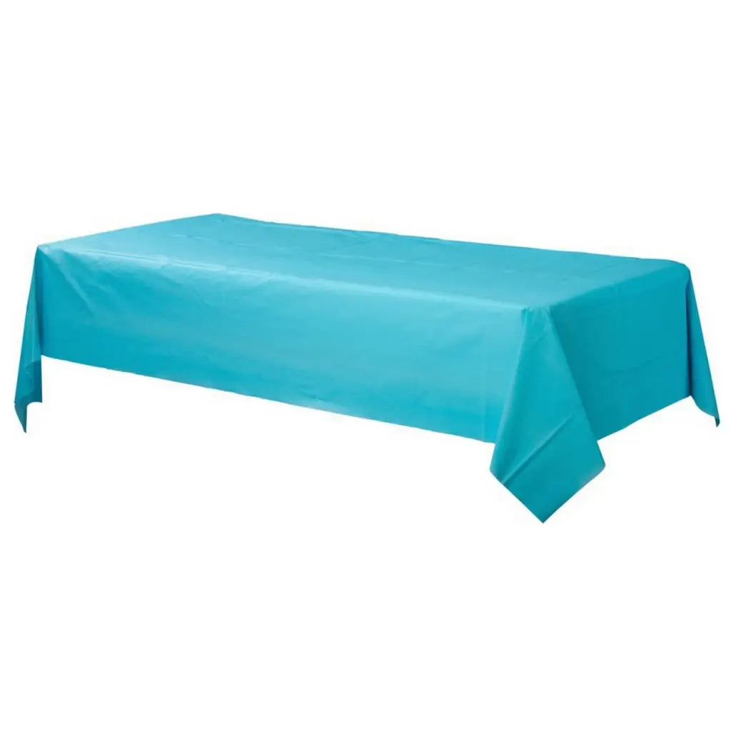 Plastic Rectangular Tablecover - Caribbean Blue