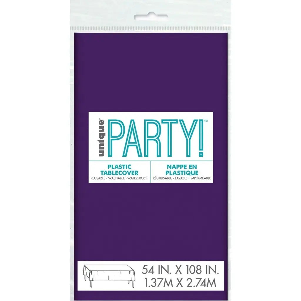Plastic Rectangular Tablecover - deep Purple