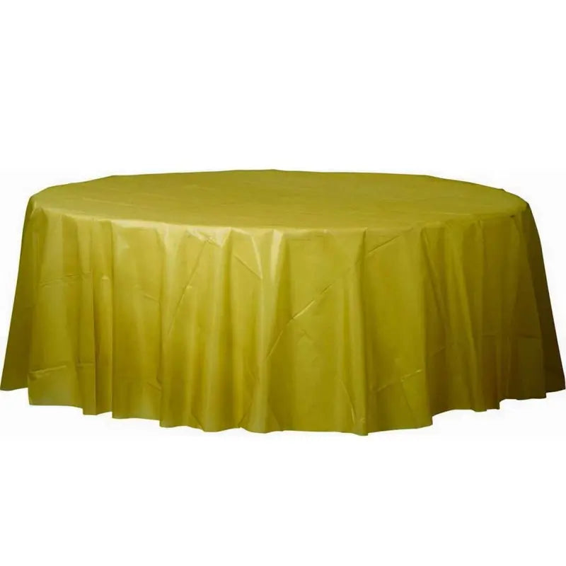 Plastic Round Tablecover - Gold Sparkle