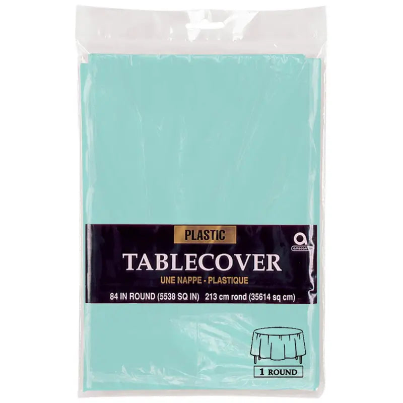 Plastic Round Tablecover - Robin's Egg Blue