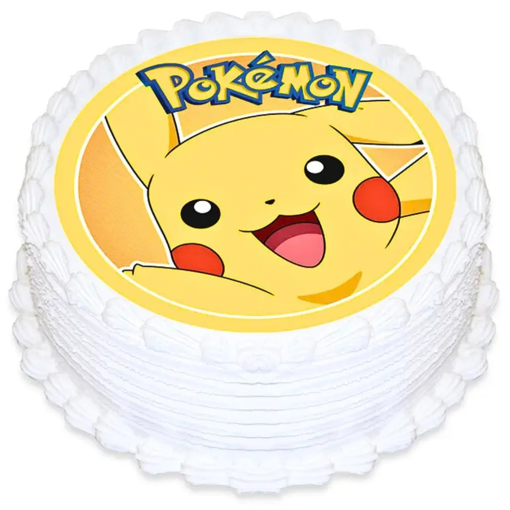 Pokemon Pikachu 16cm round edible icing cake topper