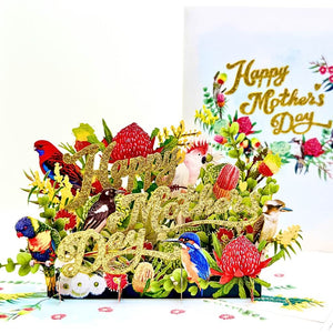 Australian birds and floral Mother’s Day card
