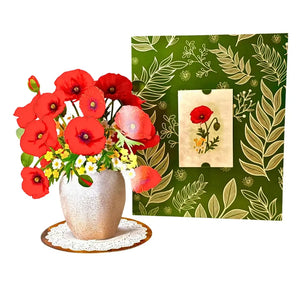 Eco-friendly poppy bouquet keepsake with cover