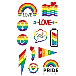Love is Love pride themed temporary tattoo designs