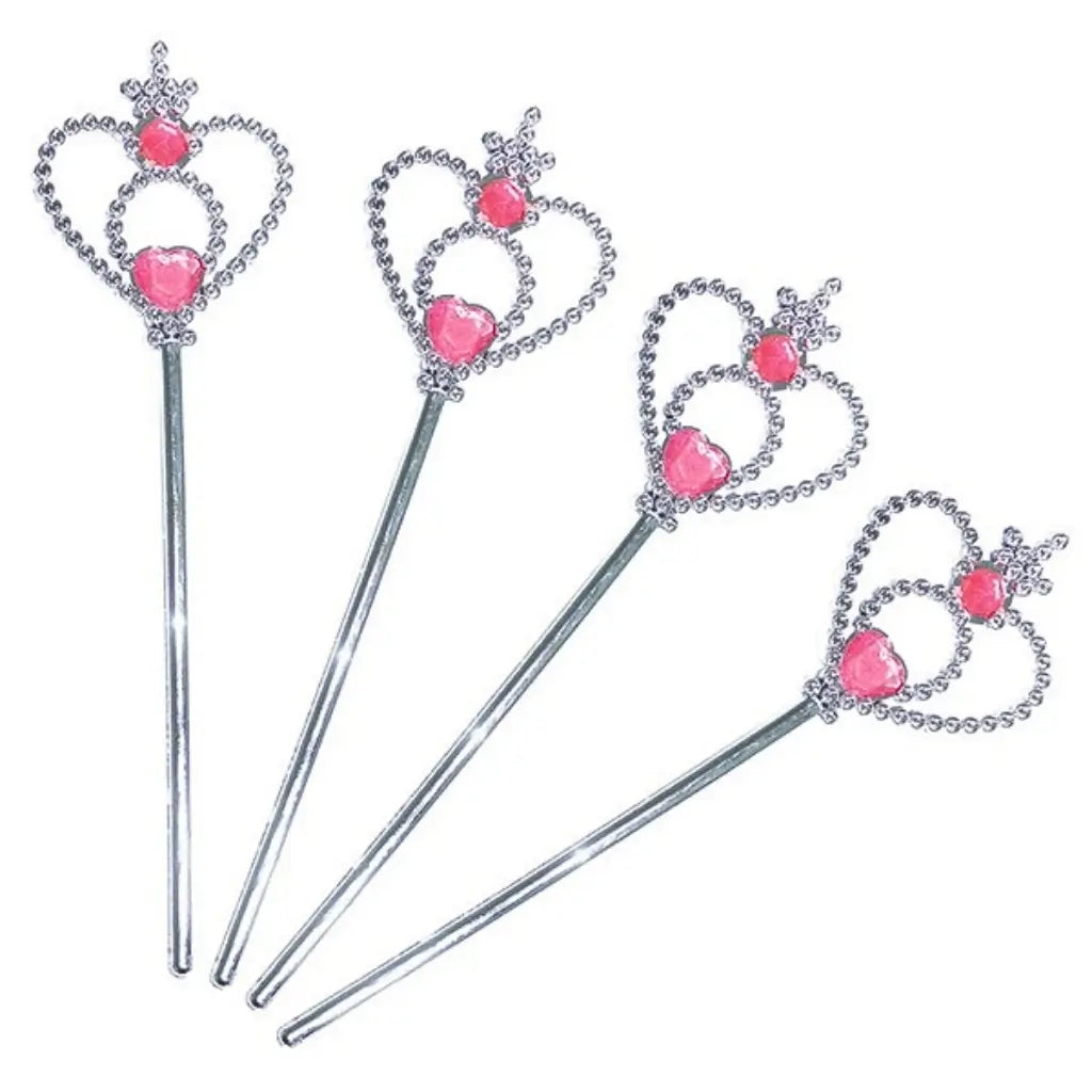 Princess wand party favours with heart gems