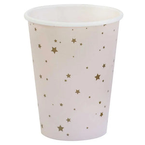 Princess Party Gold & Star Paper Cups 8pk