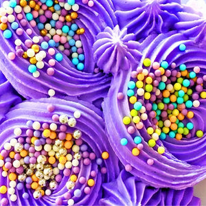 Sprink’d Princess & Posy pastel nonpareil sugar balls for cupcake decorating