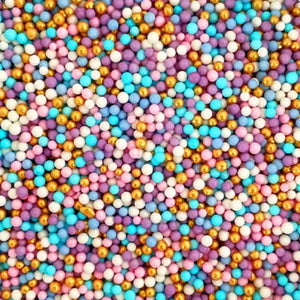 Sprink’d Princess & Posy pastel nonpareil sugar balls for cupcake decorating
