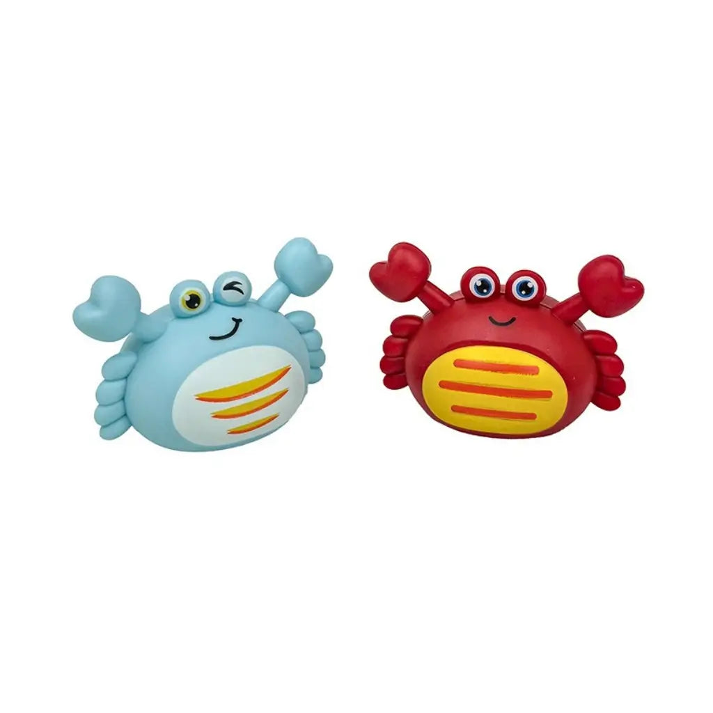 Red and blue pull-back crab racing toys in a two pack