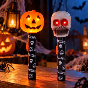 Halloween blinking torches in pumpkin and skull designs