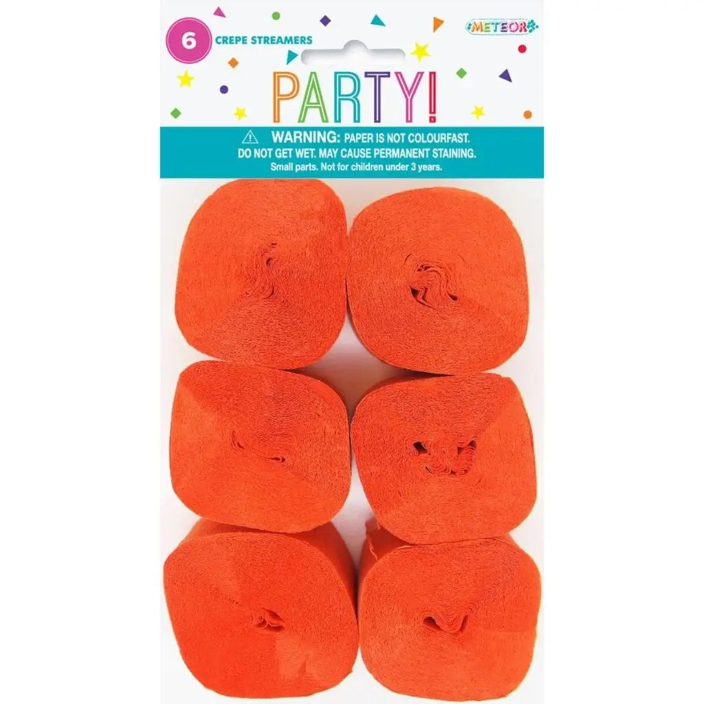 Pumpkin orange party streamers for kids’ celebrations