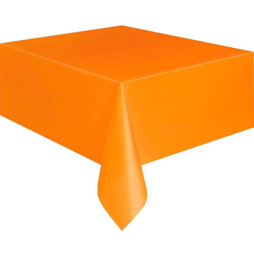 Pumpkin orange plastic tablecover rectangle 137x274cm for Halloween and party table decoration