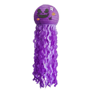 Large Purple Creepy Ghost with Tassels Halloween Lantern party decorations